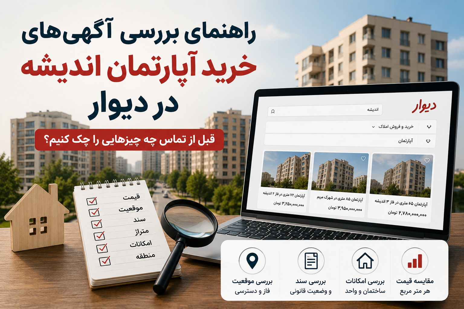 راهنمای بررسی آگهی‌های خرید آپارتمان اندیشه در دیوار